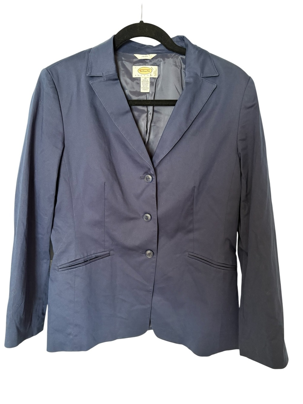 Talbots Navy Classic Two-Button Blazer - Picture 2 of 8